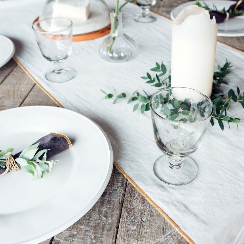 White and Gold Table Runner