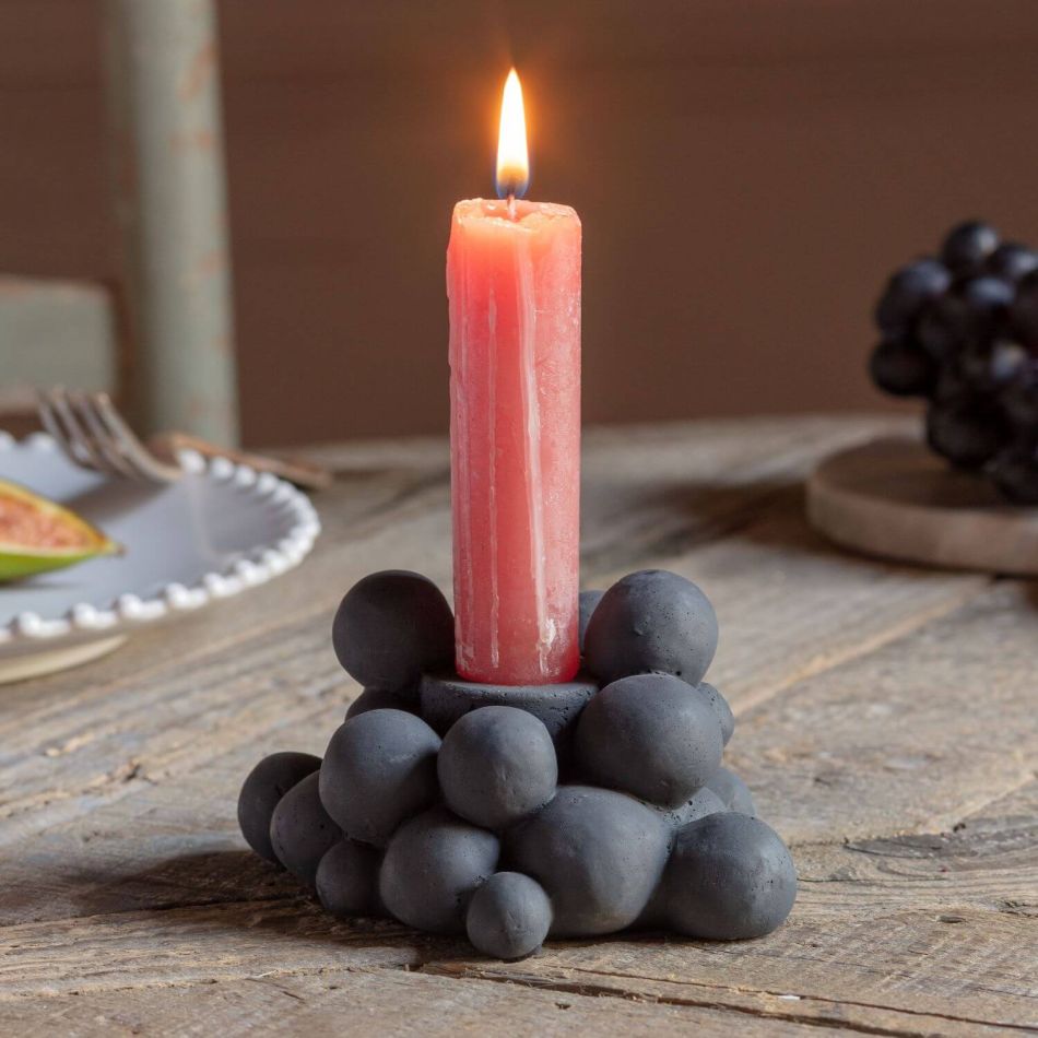 Charcoal Bubble Candle Holder
