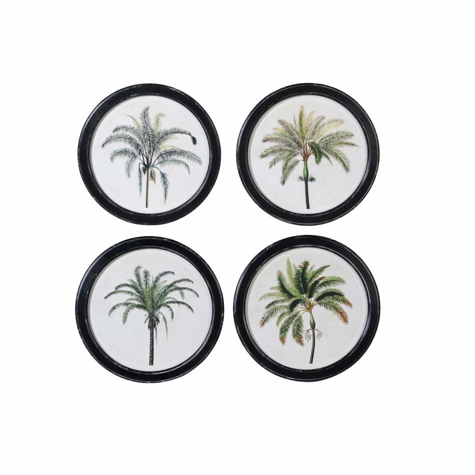 Set of Four Round Framed Palm Prints