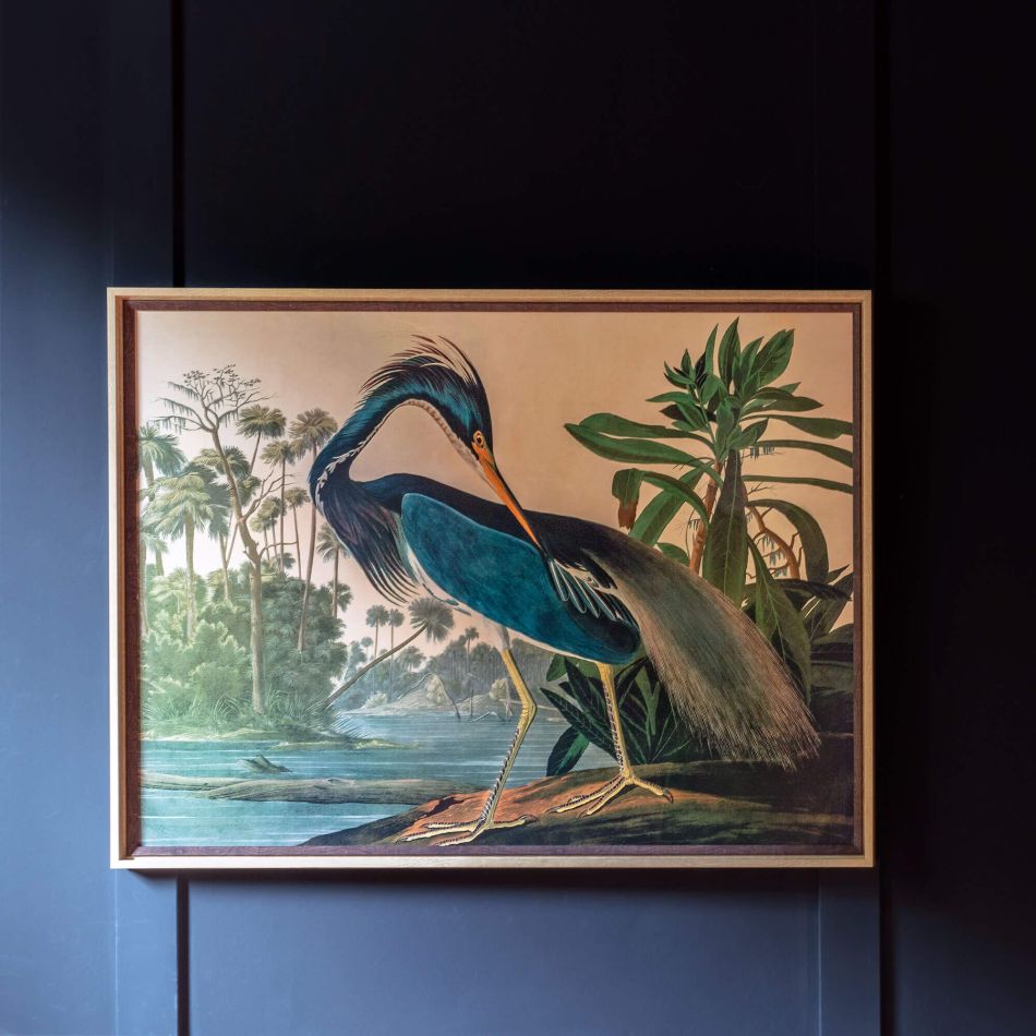 Framed Black Heron Landscape Print
