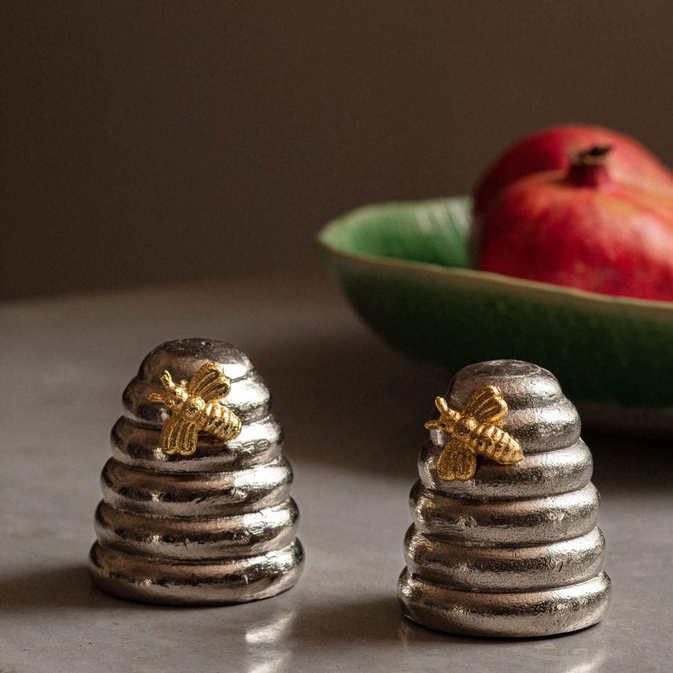 Beehive Salt and Pepper Shakers