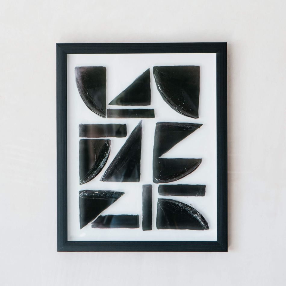 Framed Black Abstract Shapes Print