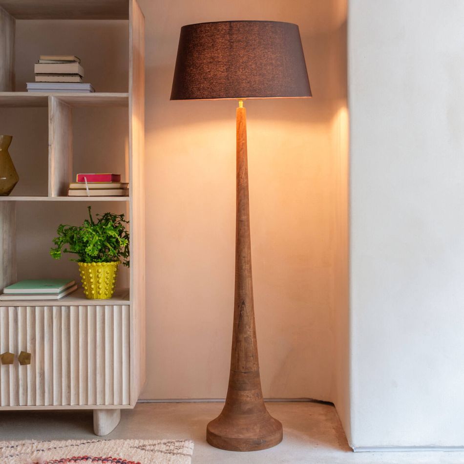 Farly Wood Floor Lamp with Shade