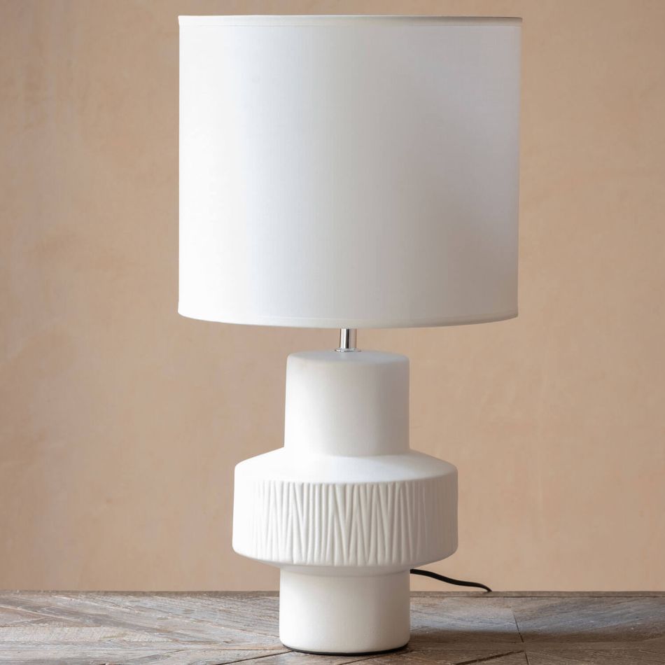 Alvaro Ivory Table Lamp with Linen Shade