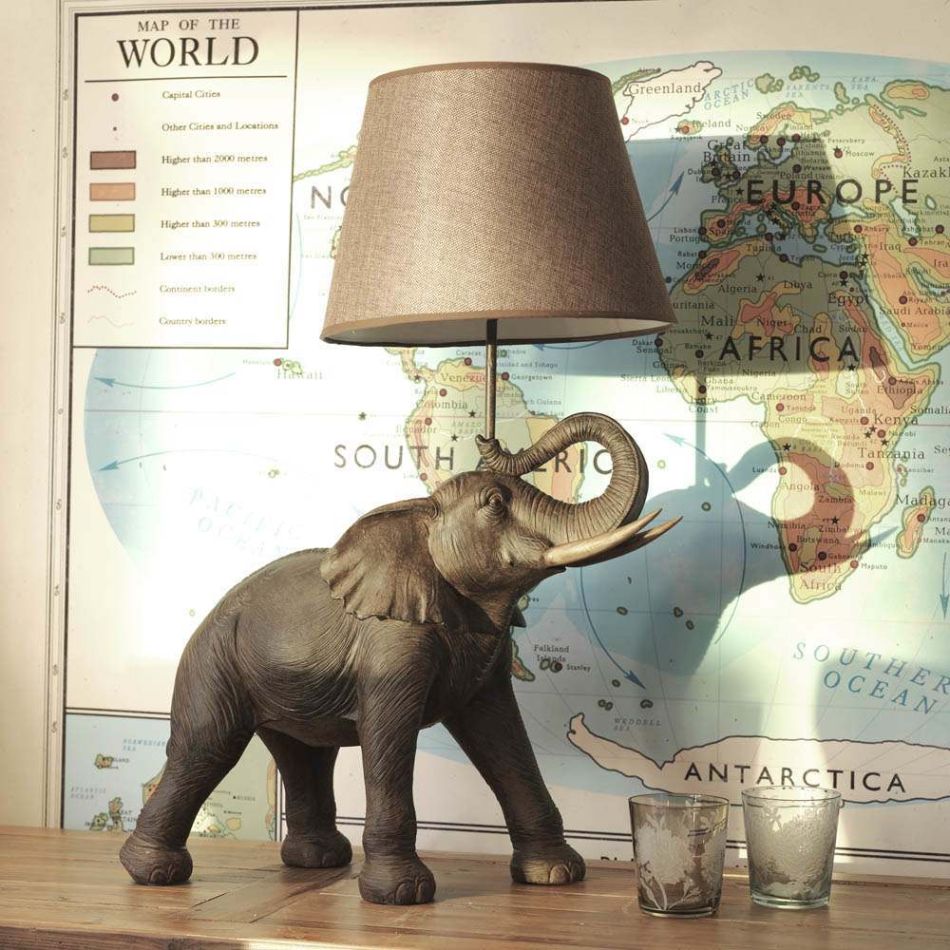 Elephant Table Lamp with Shade