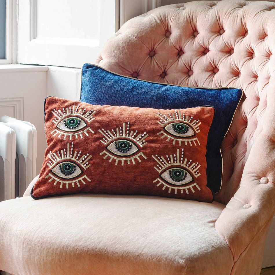 Orange Eye Print Cushion