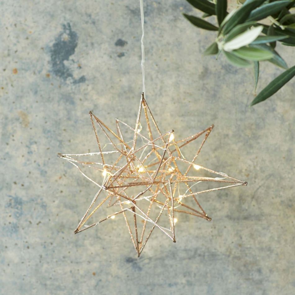 Small Light Up Copper 3D Star