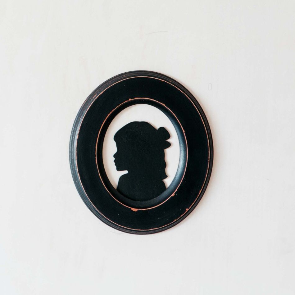 Framed Antiqued Girl Silhouette