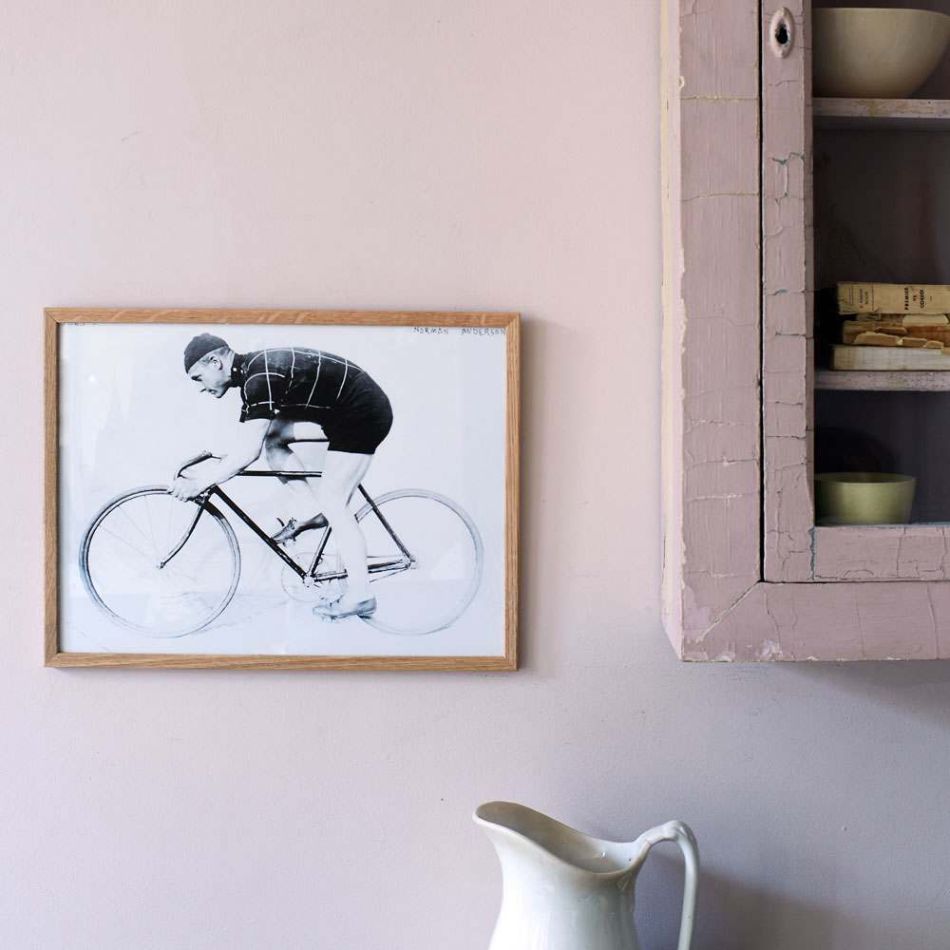 Framed Cycling Man Print 
