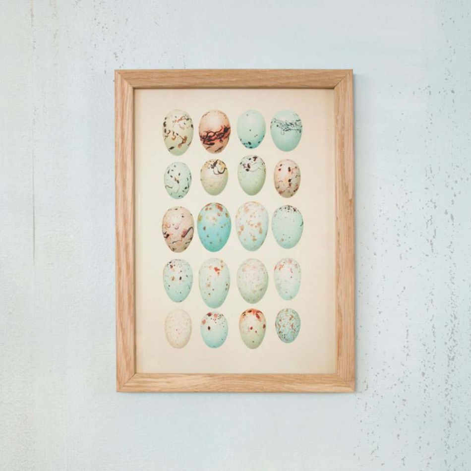 Framed Rectangular Blue Eggs Print 
