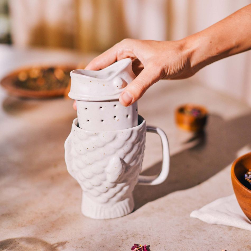 Taiyaki Mug with Tea Strainer