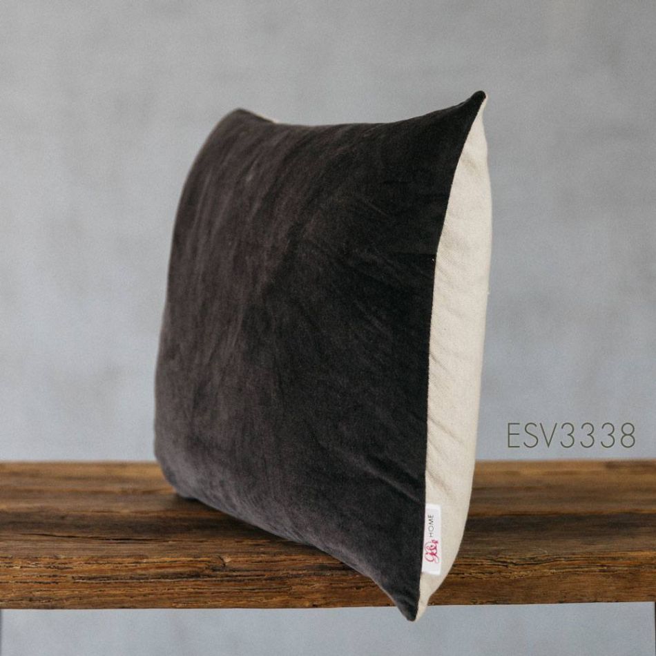Grey Velvet Rectangular Cushion