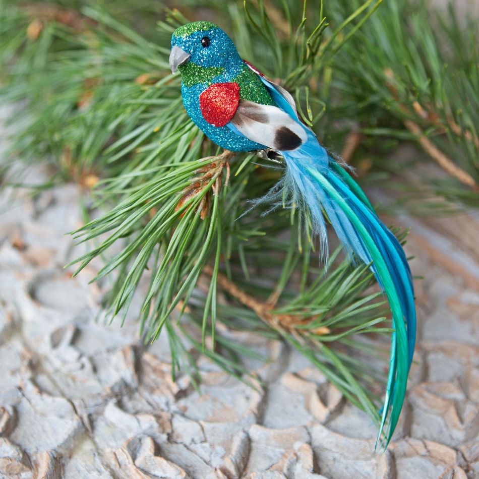 Blue Glitter Parrot Clip