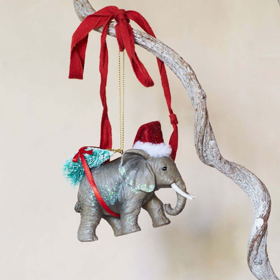 Ellie Elephant Glitter Decoration