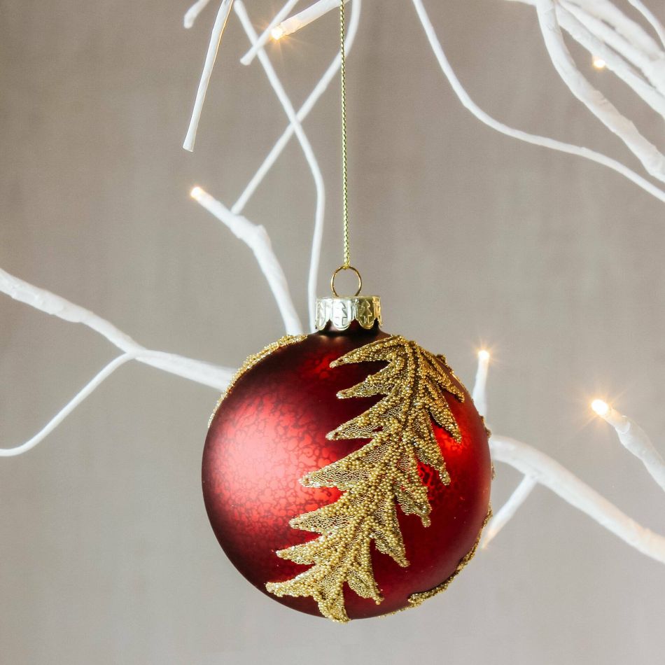 Red and Gold Leaf Bauble