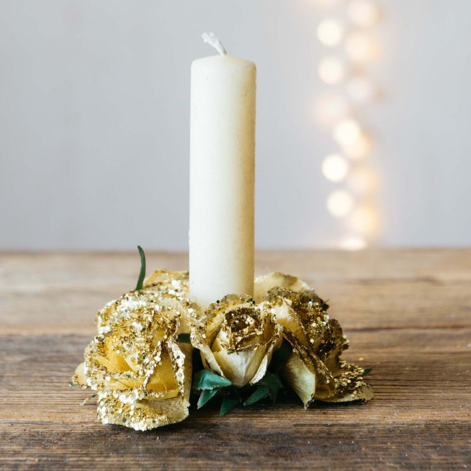 Gold Rose Candle Ring