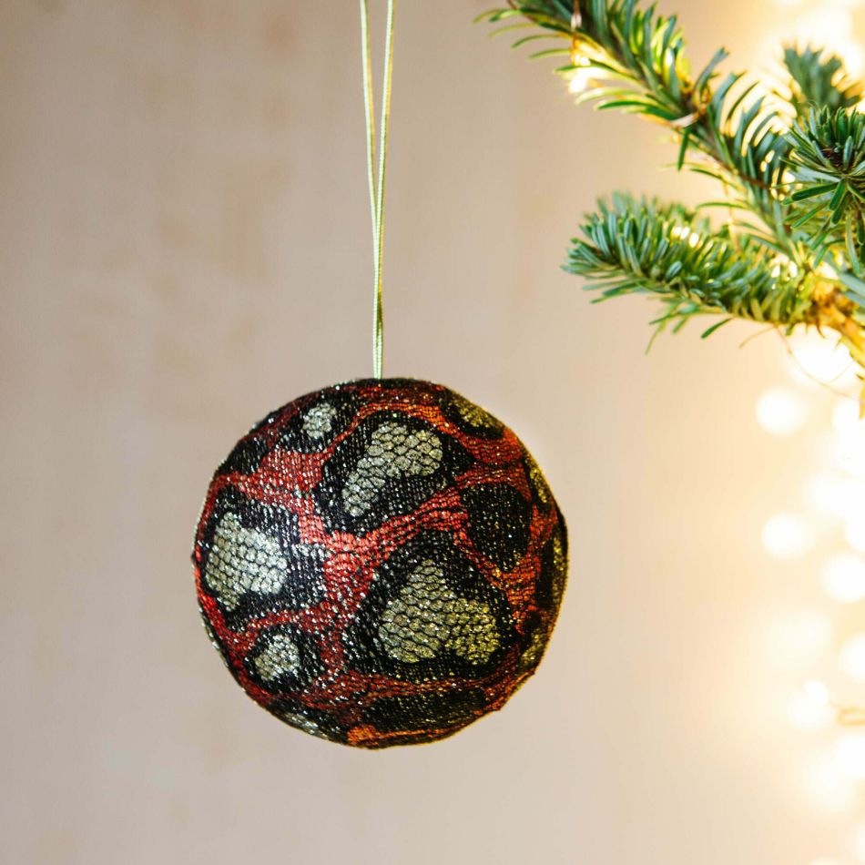 Red Animal Print Bauble