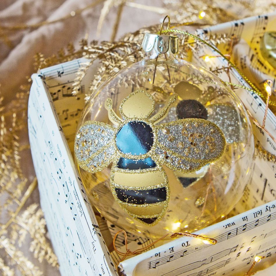 Bumblee Glass Bauble