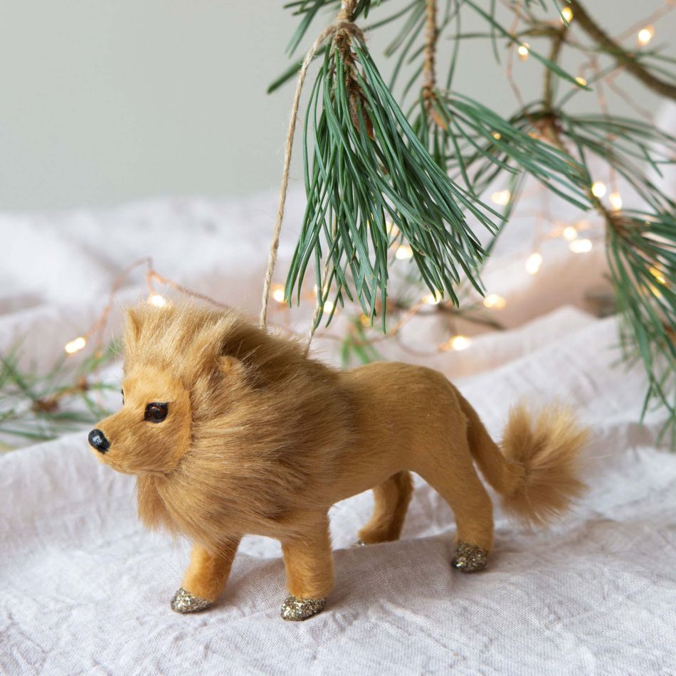 Leo the Lion Faux Fur Christmas Tree Decoration