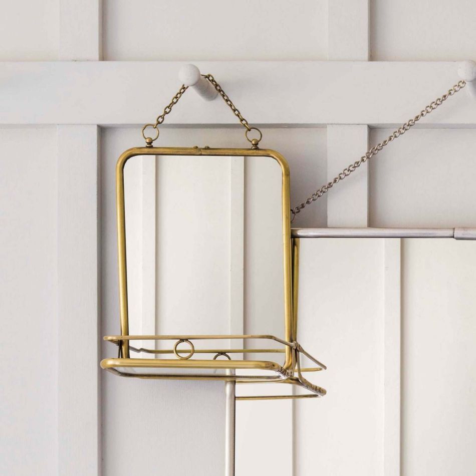 Gold Carriage Mirror with Shelf 