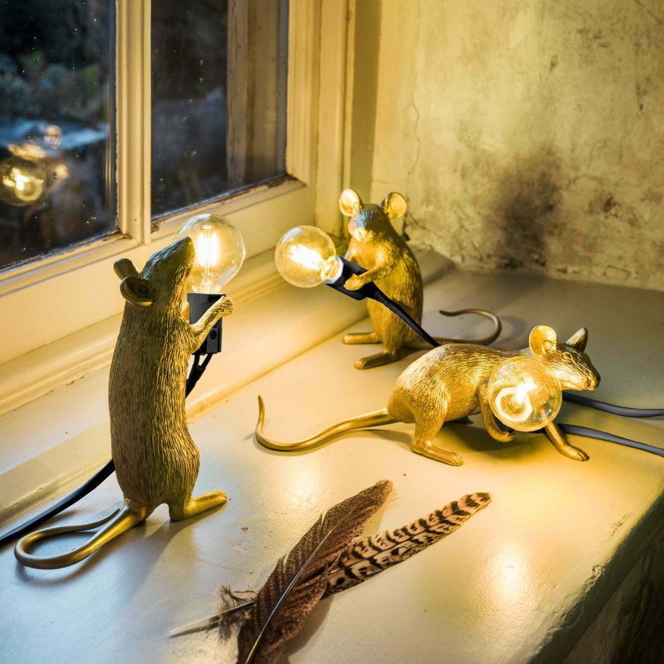 Gold Mouse Lamps