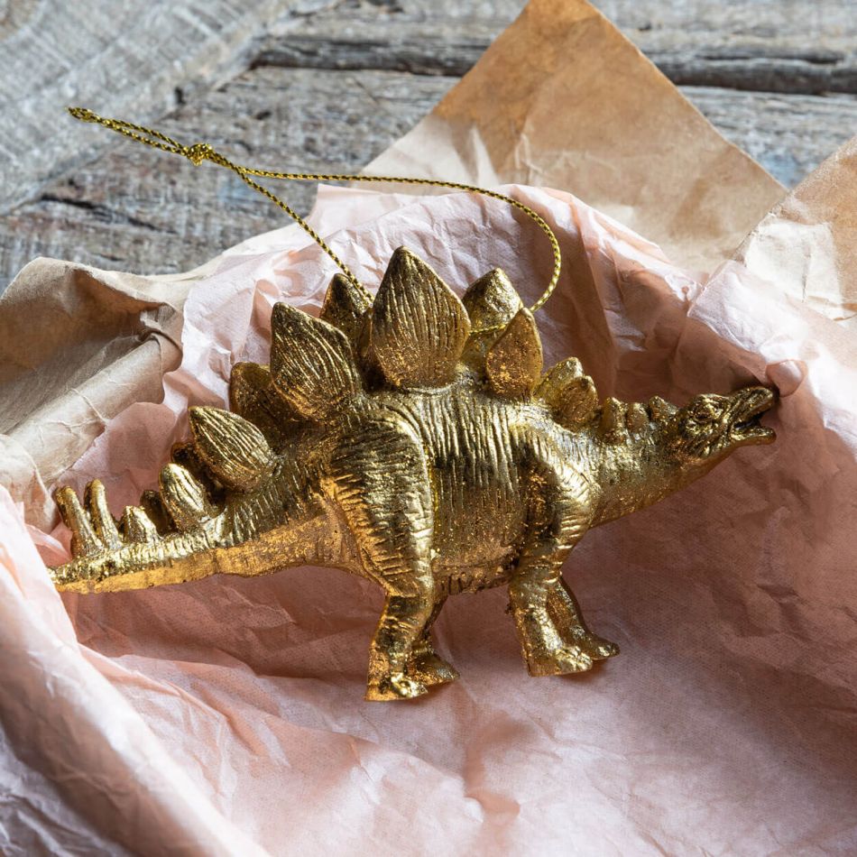 Gold Stegosaurus Tree Decoration