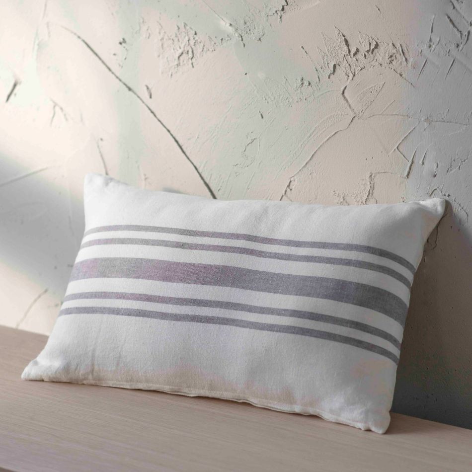 Rectangular Striped Linen Cushion