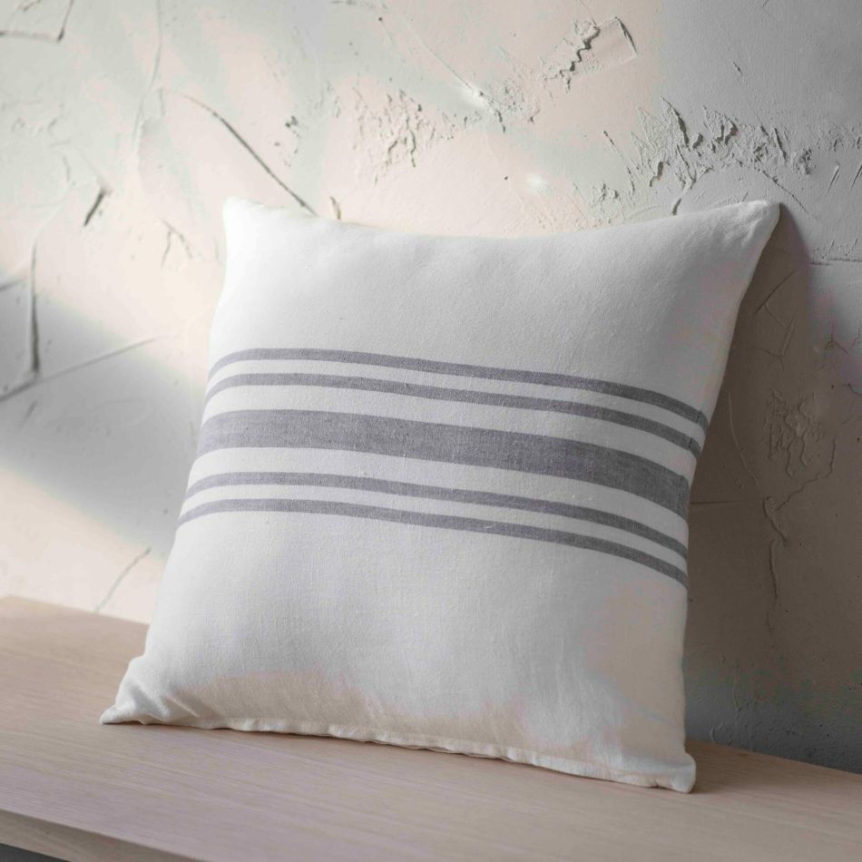 Small Striped Linen Cushion
