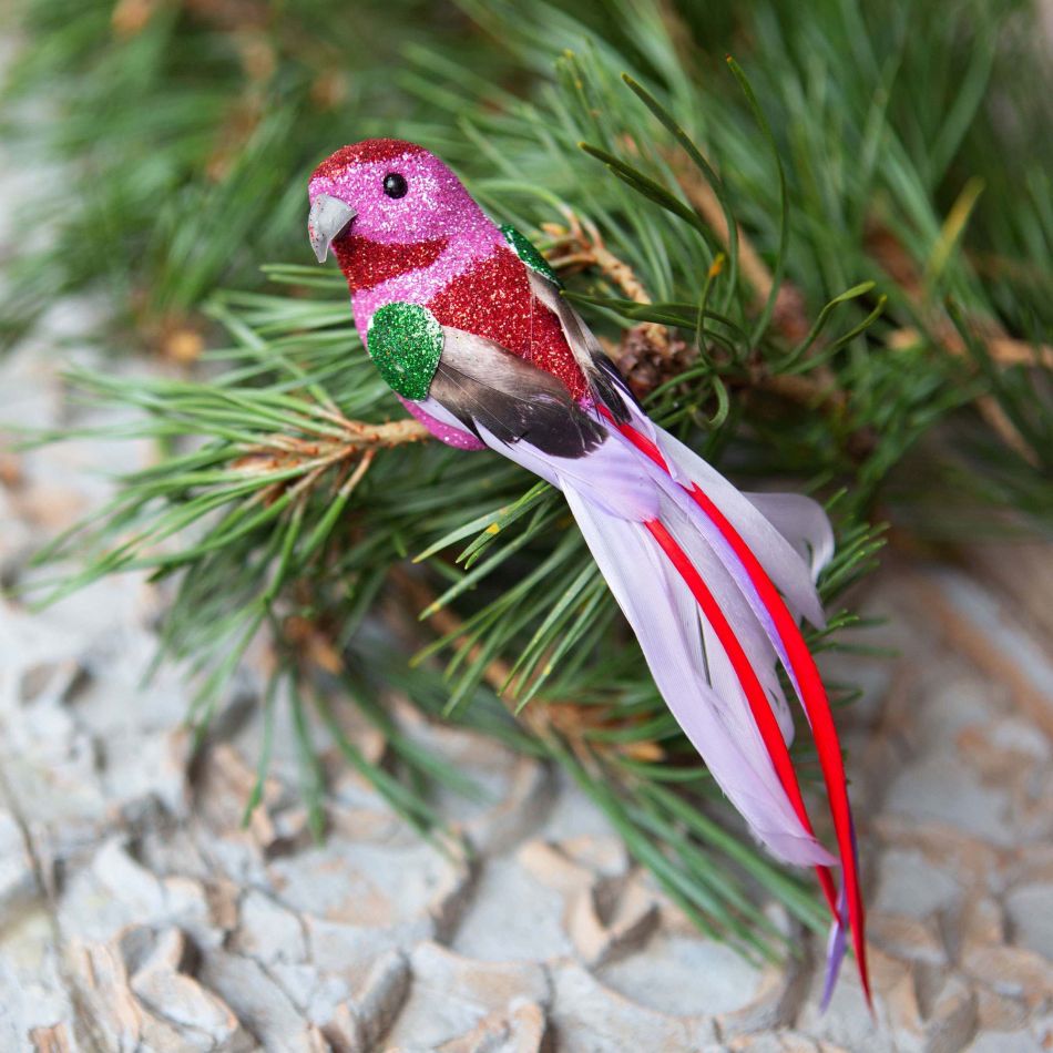 Pink Glitter Parrot Clip