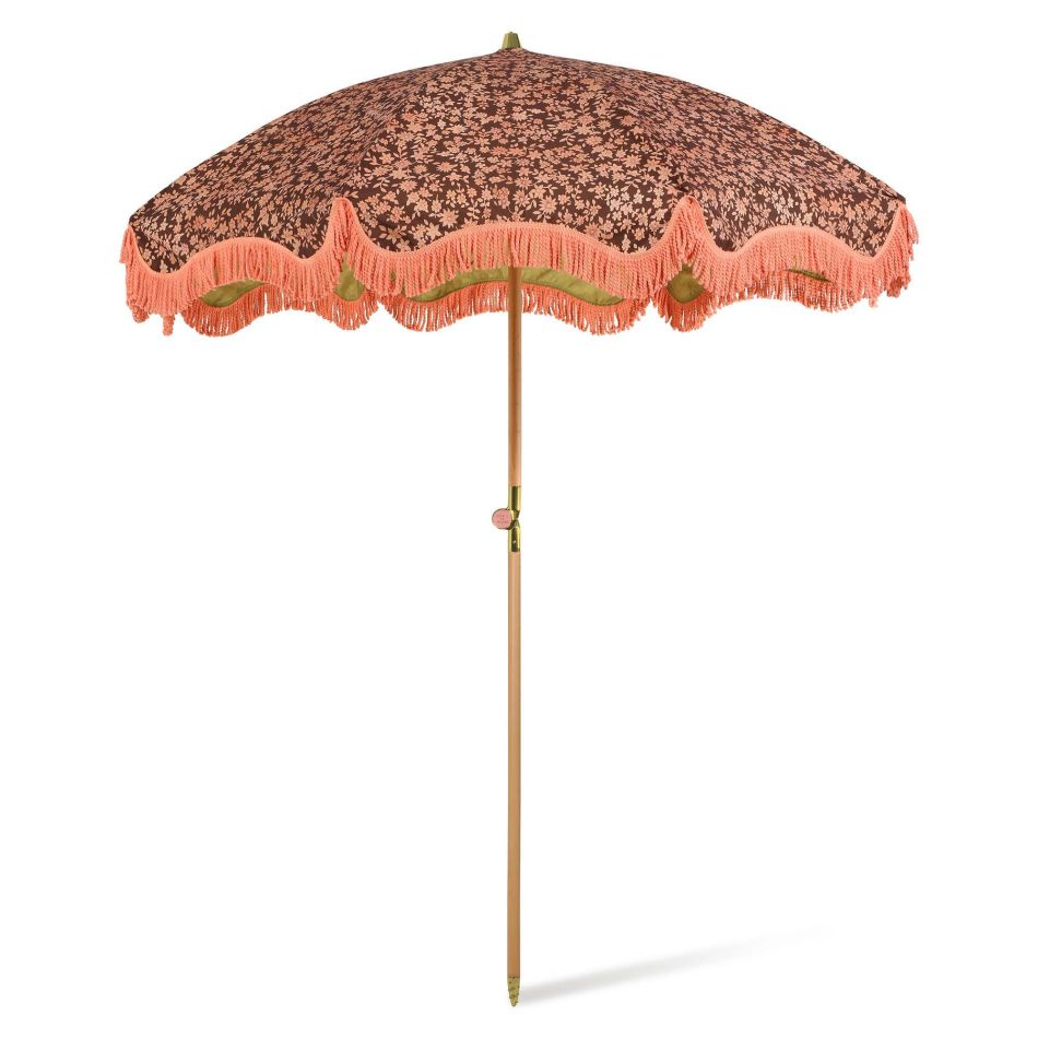 Pink Floral Beach Umbrella
