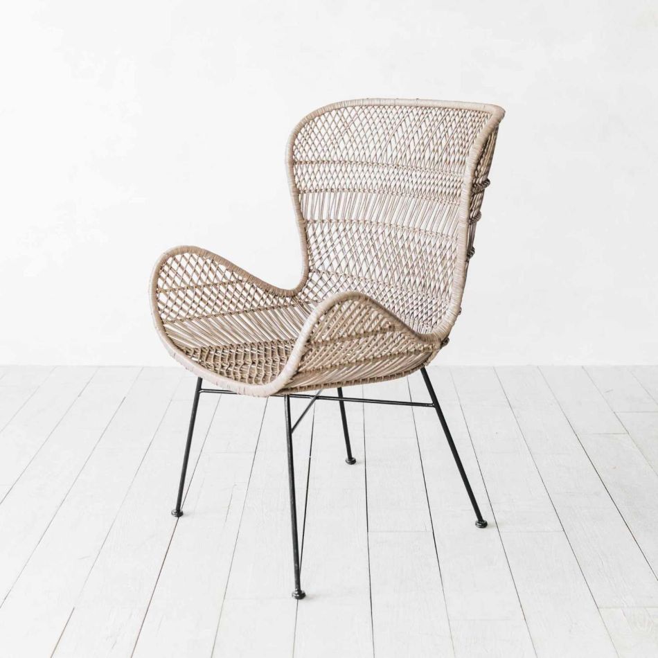 Oslo Clay Rattan Wing Chair