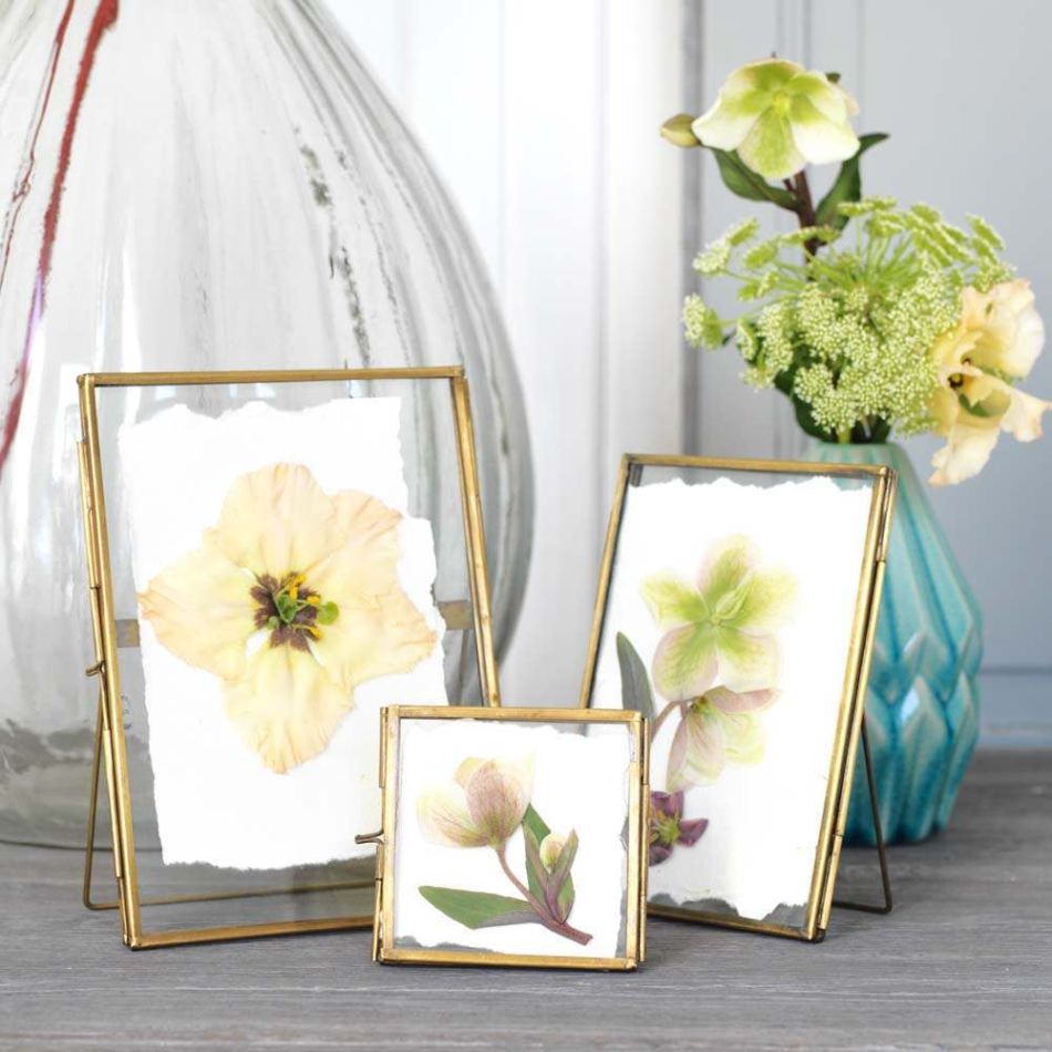 Set of Three Gold Glass Frames