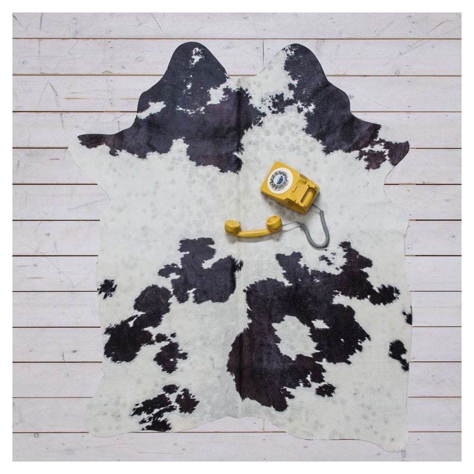 Small Black and White Cowhide Rug