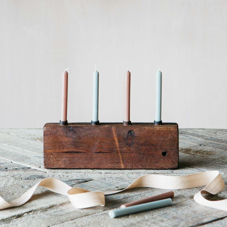 Small Wooden Candle Holder