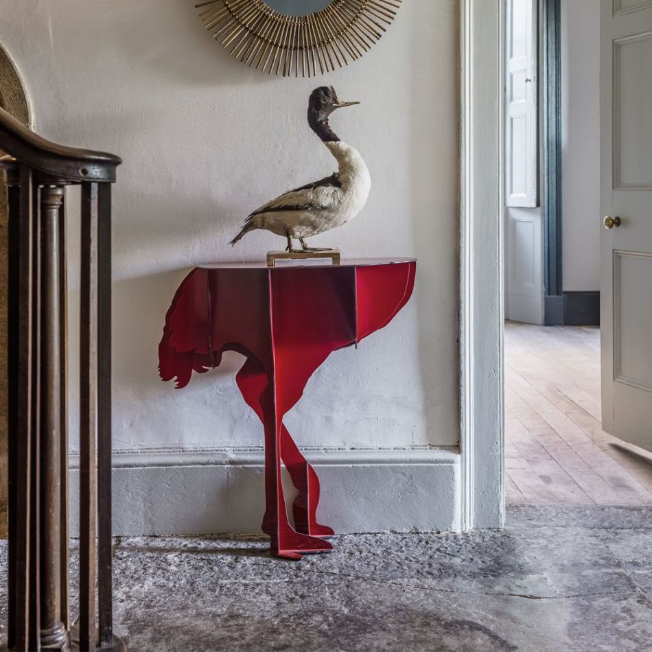 Red Ostrich Wall Console