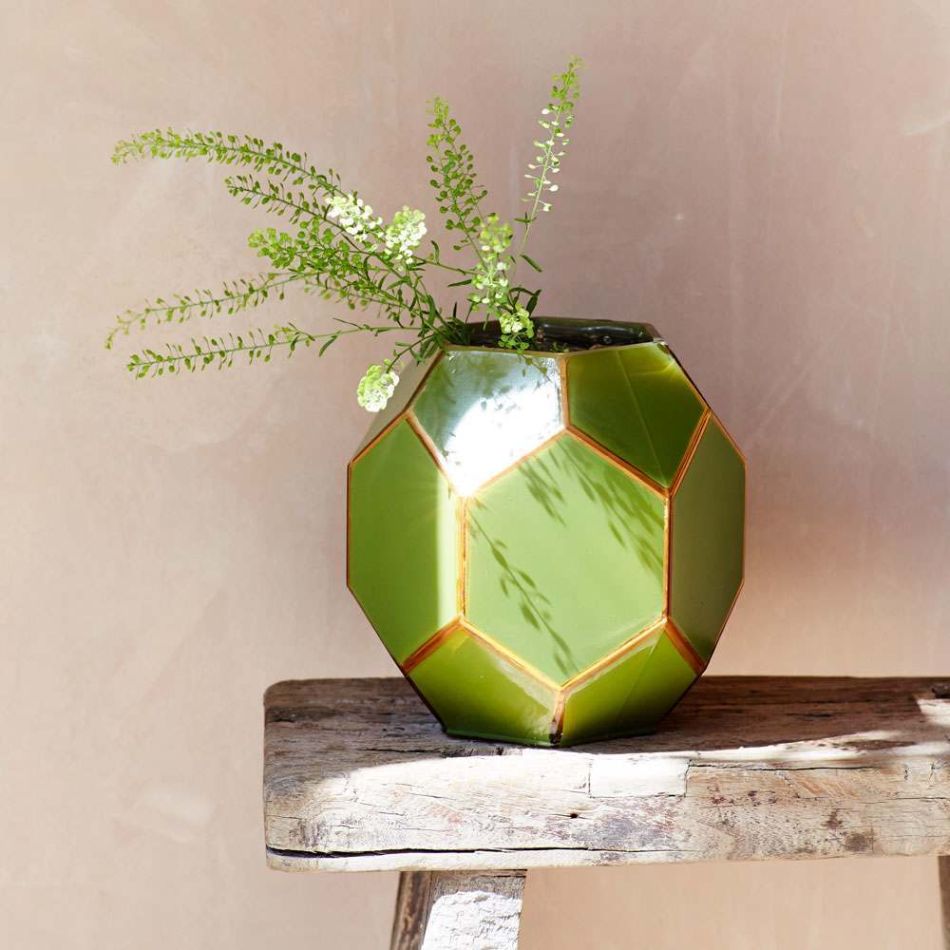 Green Geometric Vase