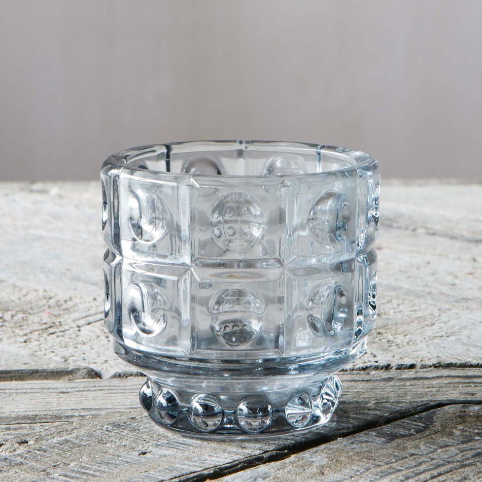 Grey Bubble Glass Candle Holder