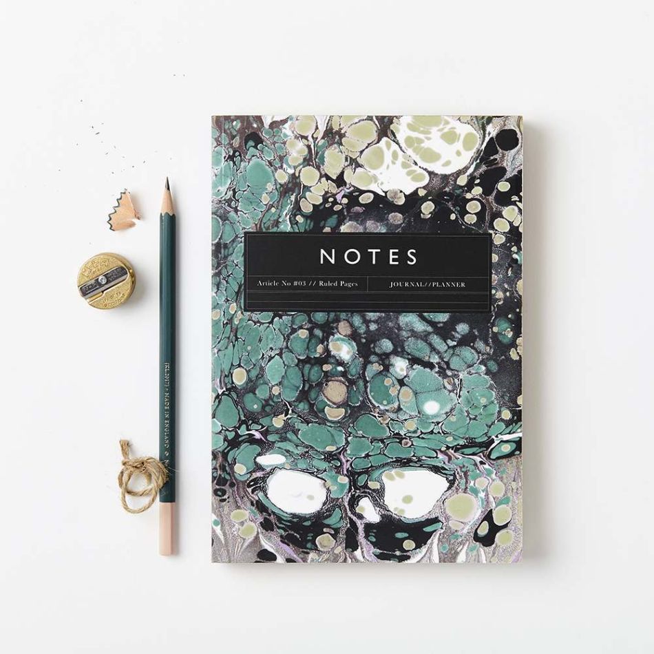 Katie Leamon A5 Green Marble Notebook