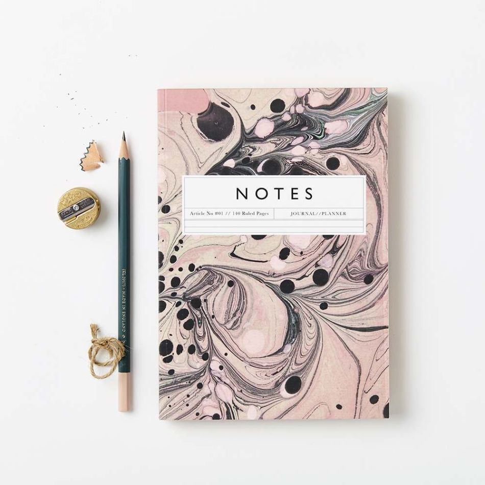 Katie Leamon A5 Pink Marble Notebook