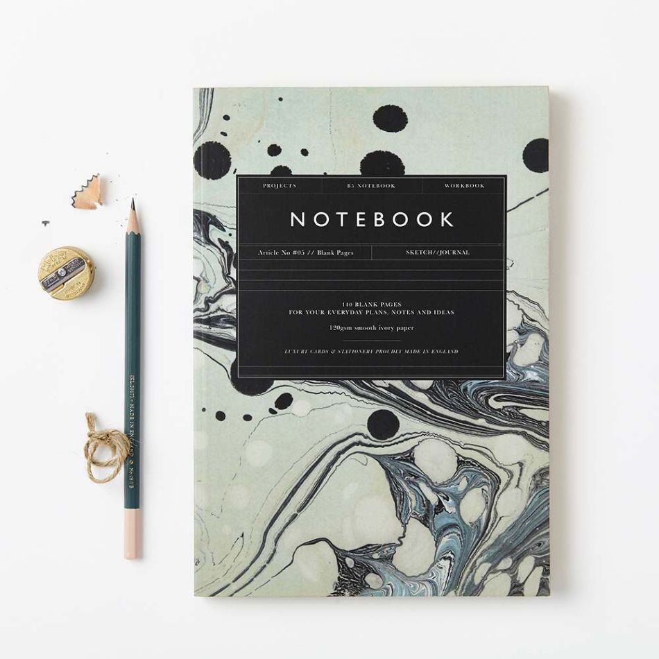 Katie Leamon B5 Green Marble Notebook