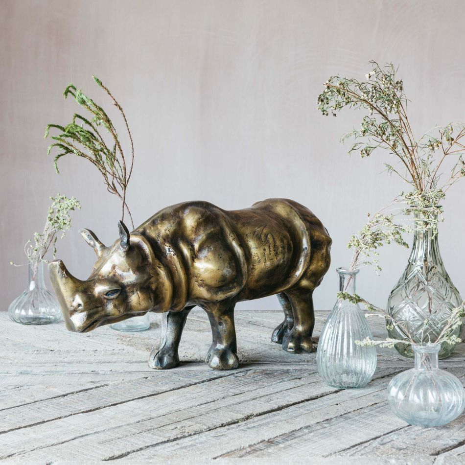 Antique Bronze Rhino Ornament