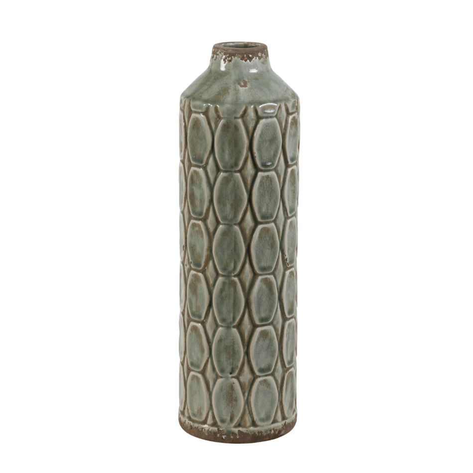 Tall Grey Ceramic Vase
