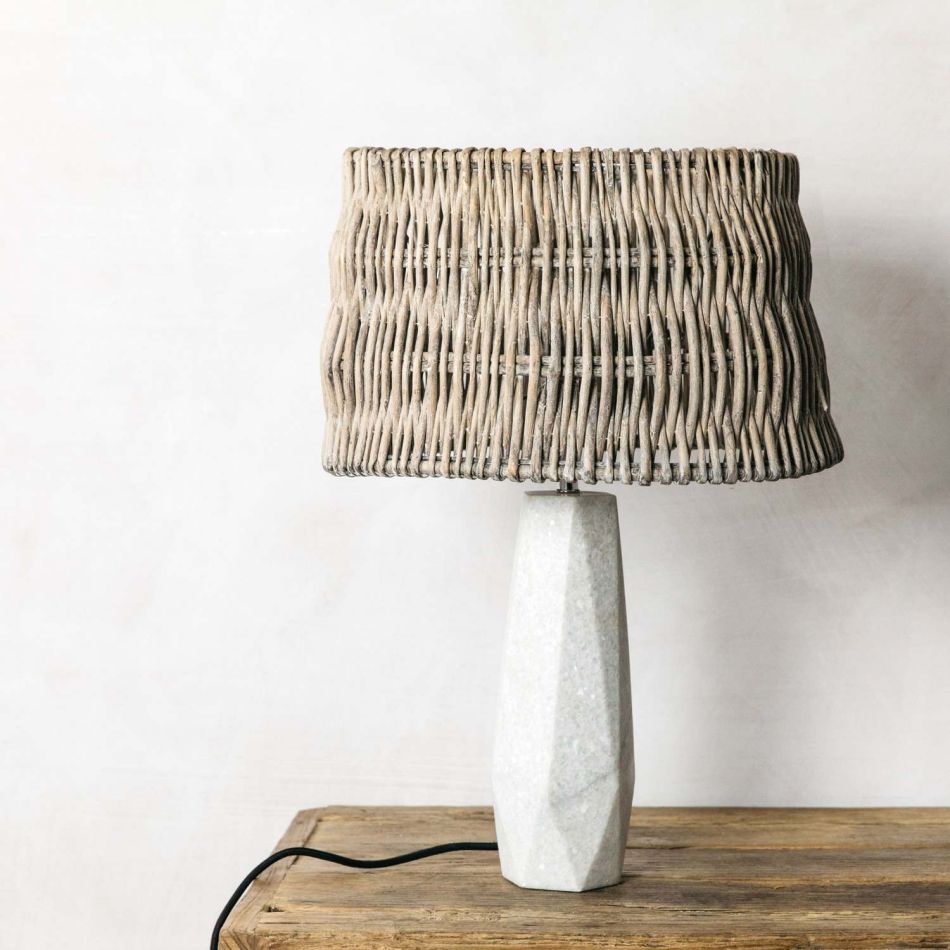 Washed Grey Woven Lampshade Graham, Rattan Lamp Shades For Table Lamps