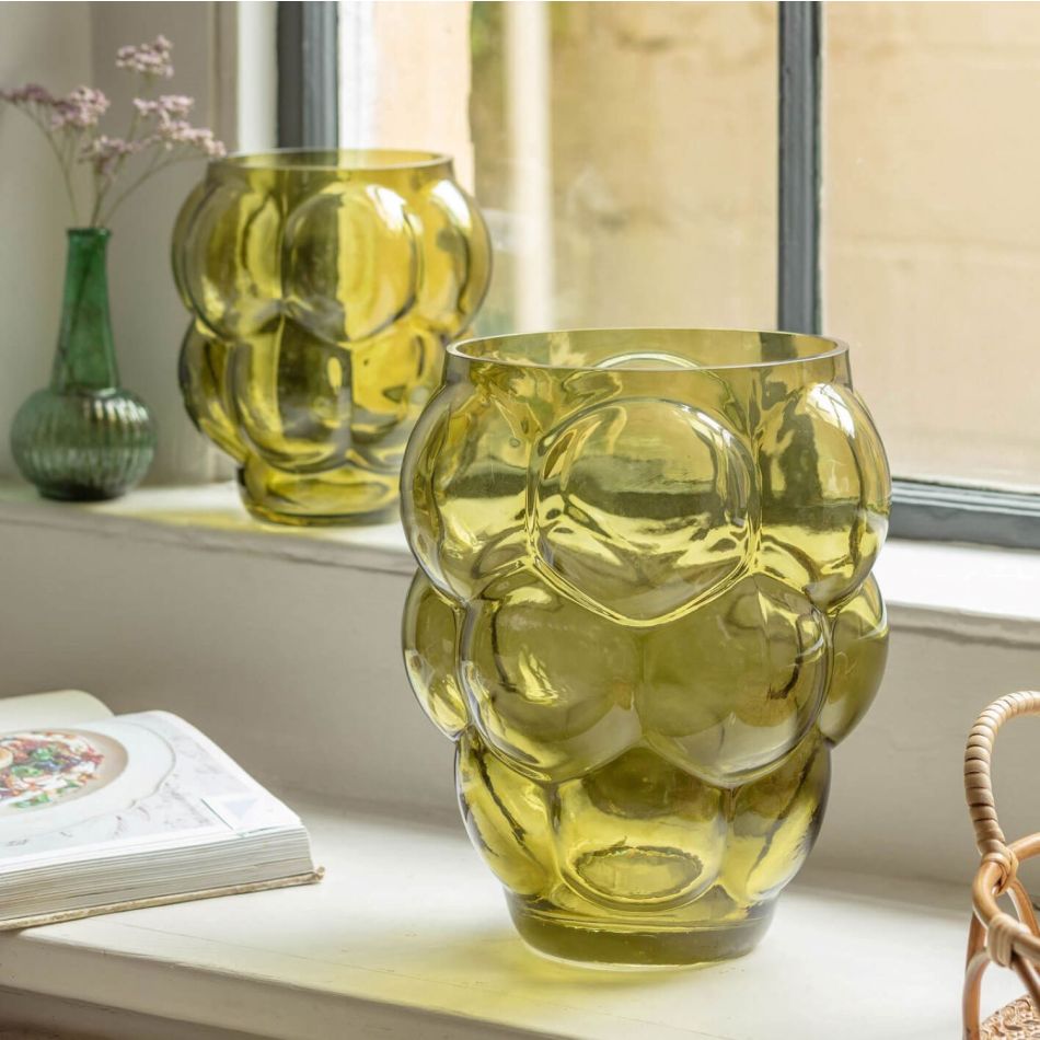 Green Bubble Vases