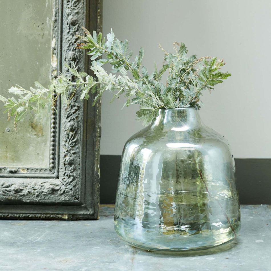 Olive Green Glass Vase