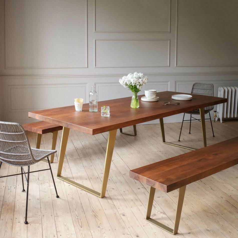 Max 6 Seater Brass Dining Table