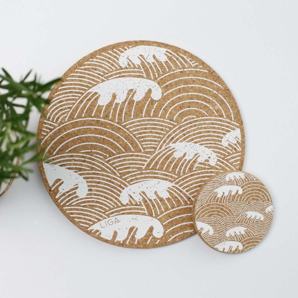 Cork Wave Placemats and Coasters