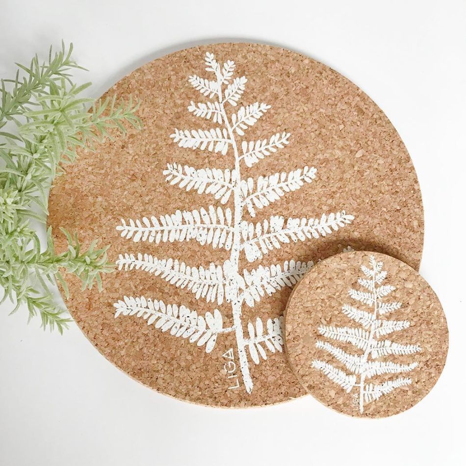 Cork Fern Placemats and Coasters
