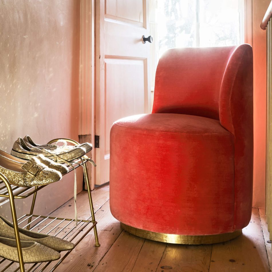 Adrienne Coral Velvet Chair