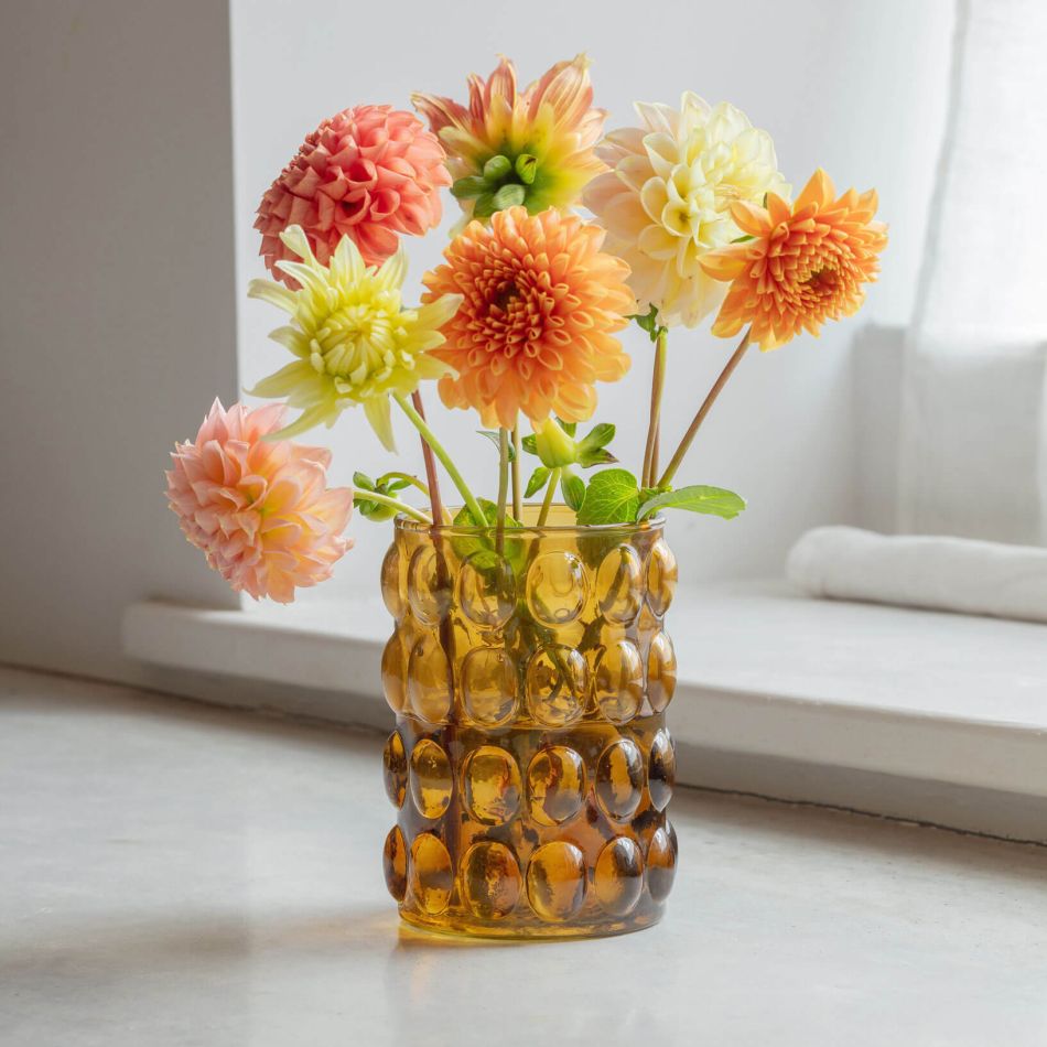 Medium Amber Bobble Vase
